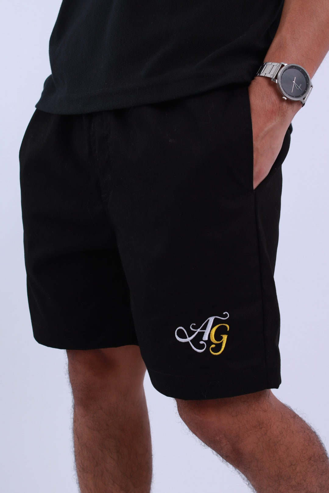 3 POCKET CURSIVE EMBRO IN BLACK