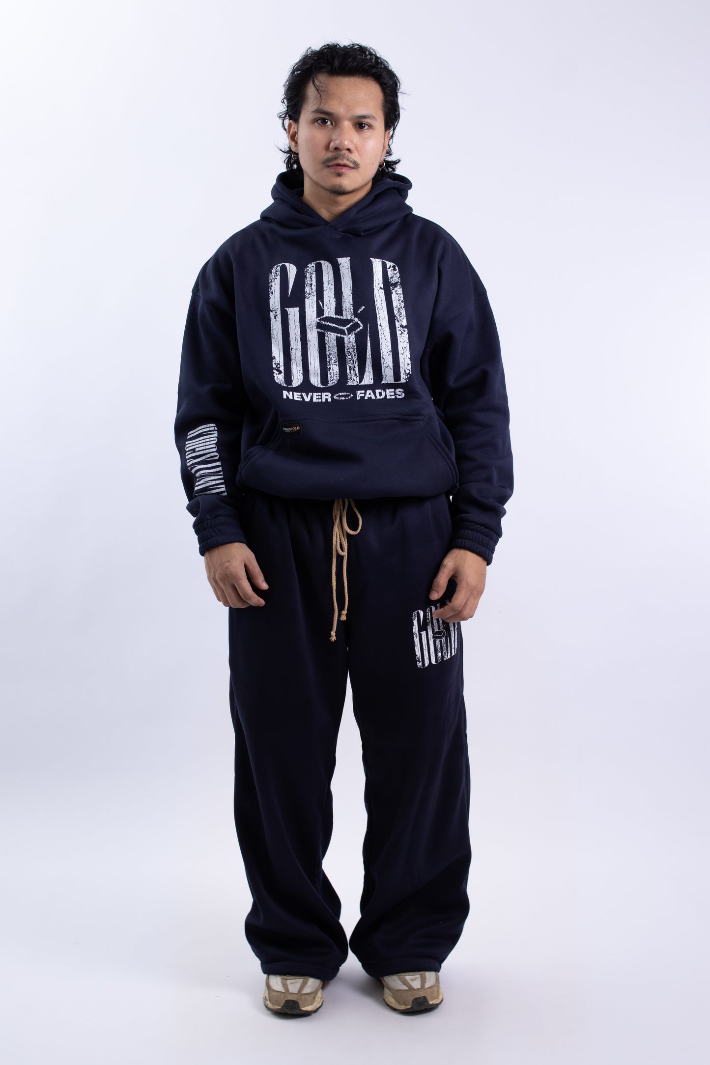 Alwaysgold Never Fades Hoodie on NAVY BLUE