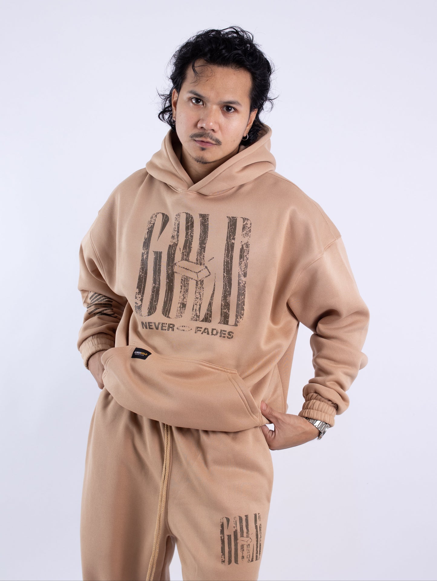 Alwaysgold Never Fades Hoodie on KHAKI