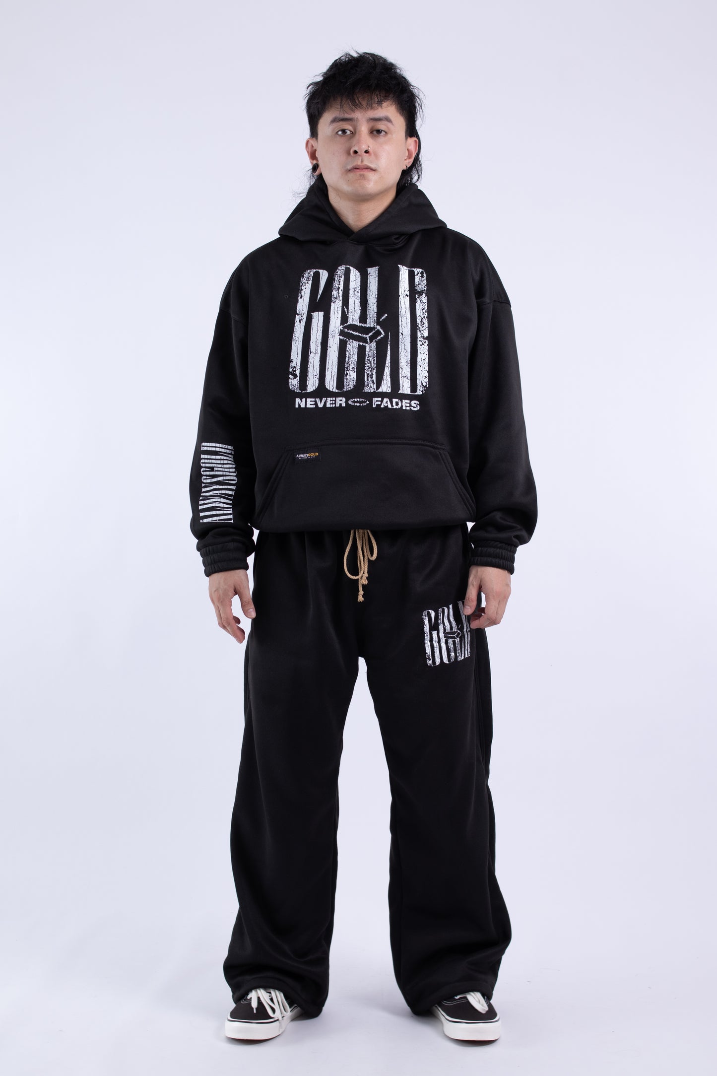Alwaysgold Never Fades Hoodie on BLACK