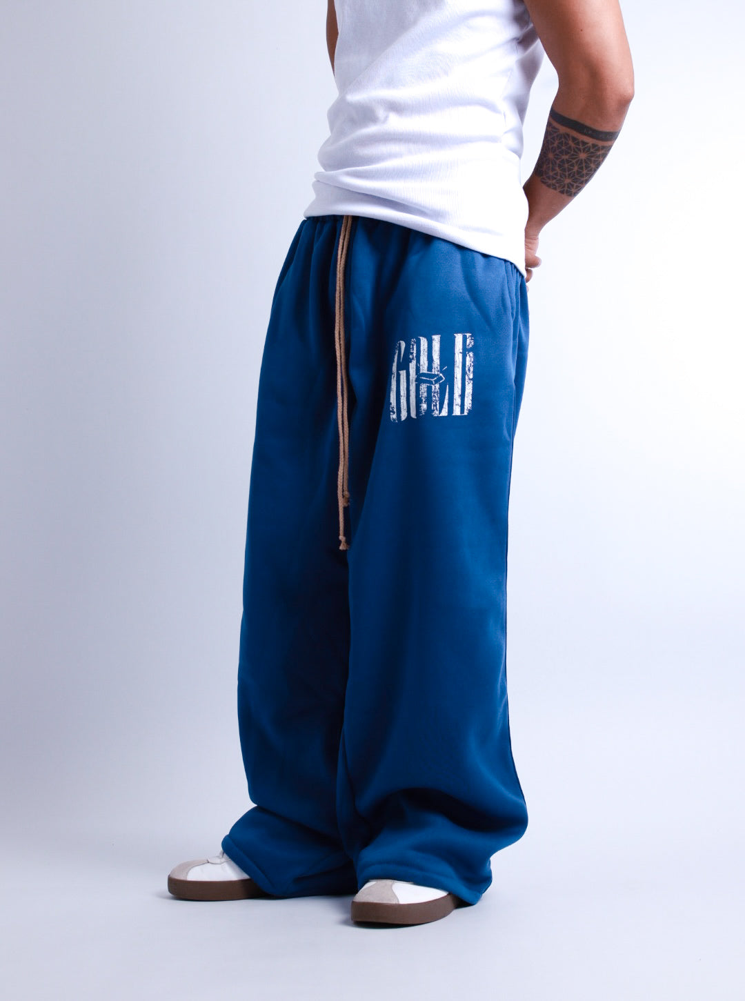 Wide Leg Pants Gold Never Fades Track suit on ROYAL BLUE