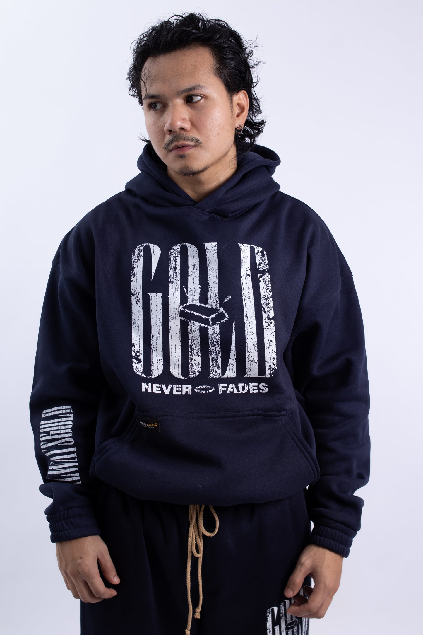 Alwaysgold Never Fades Hoodie on NAVY BLUE