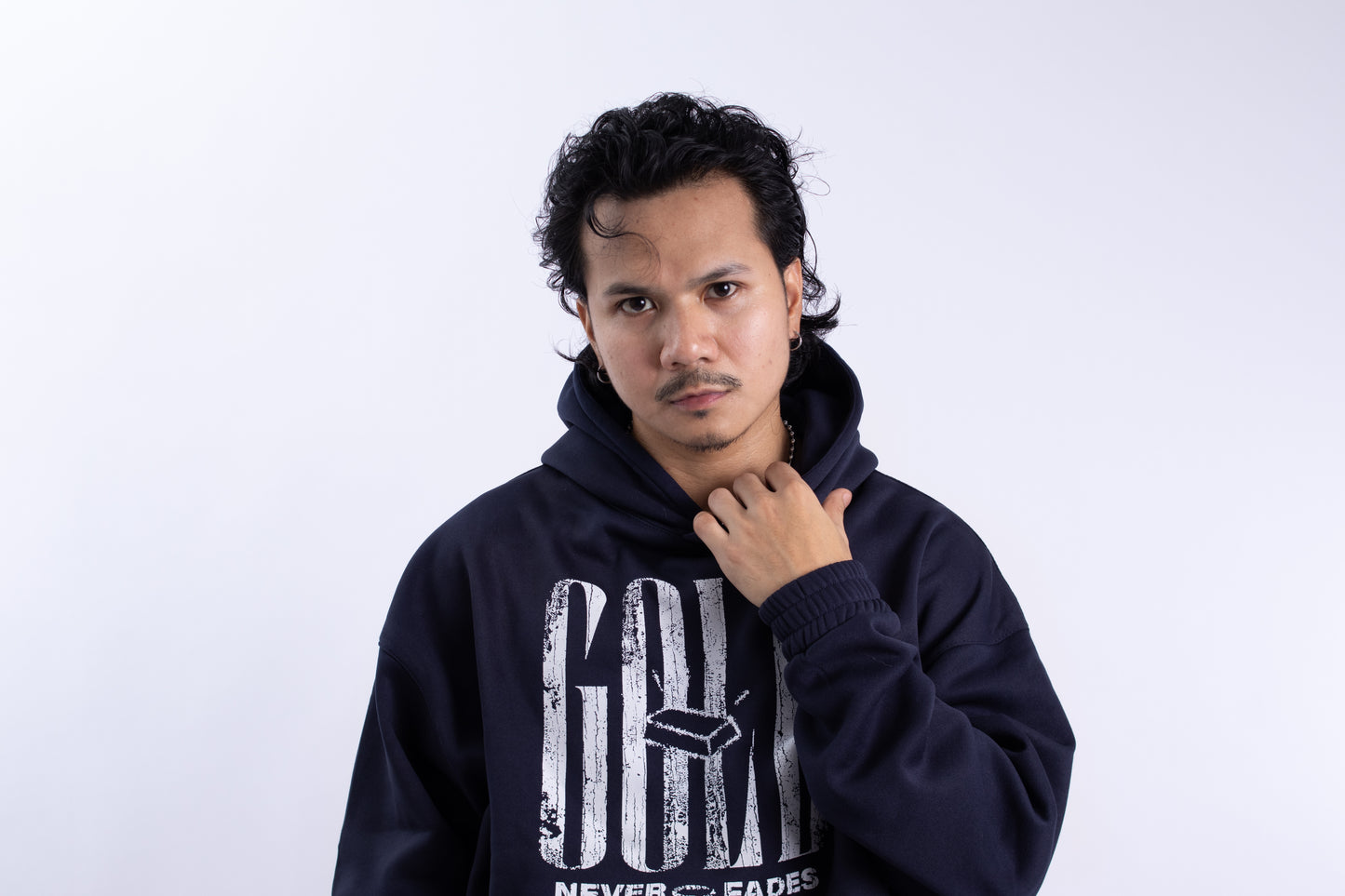 Alwaysgold Never Fades Hoodie on NAVY BLUE