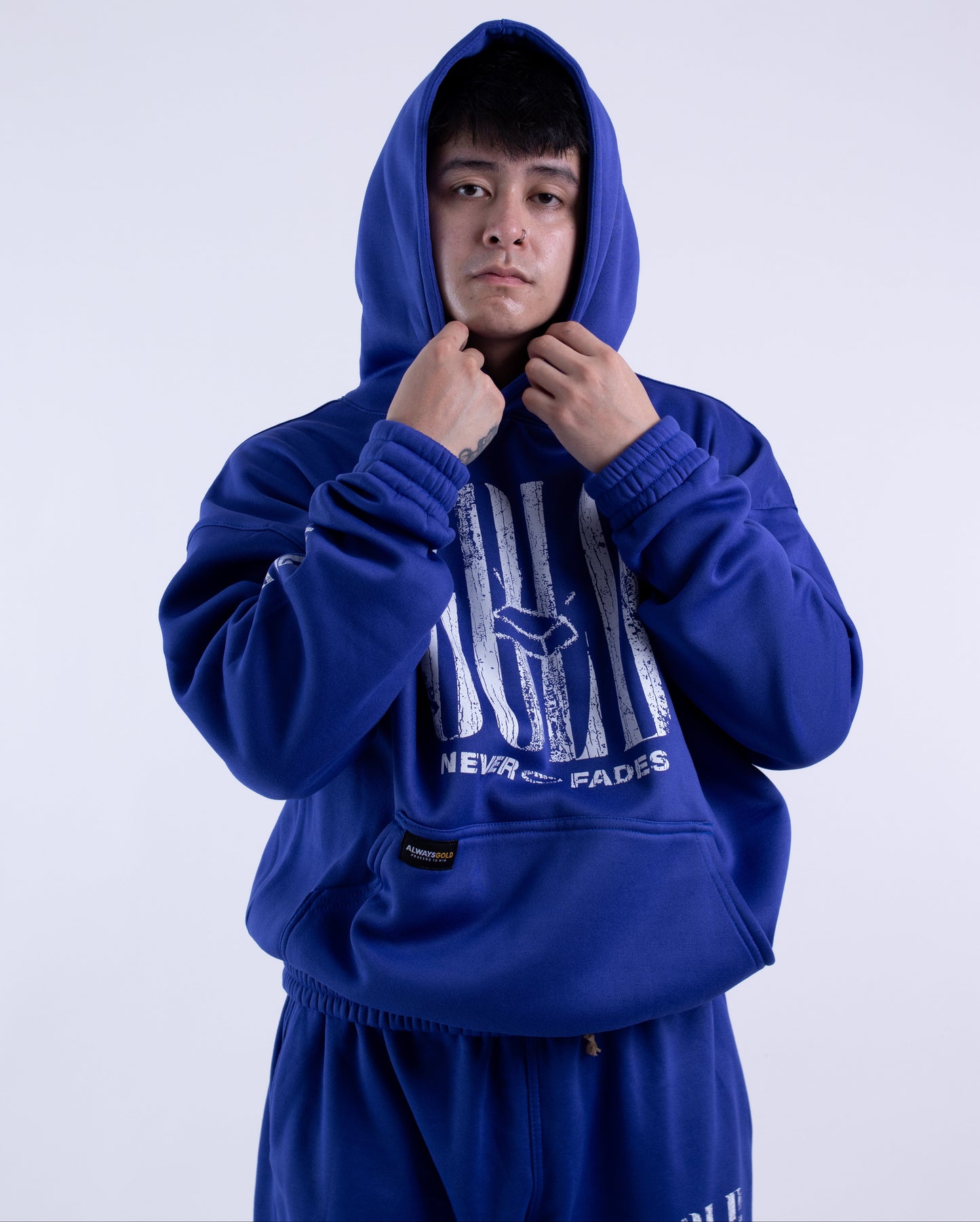 Alwaysgold Never Fades Hoodie on ROYAL BLUE