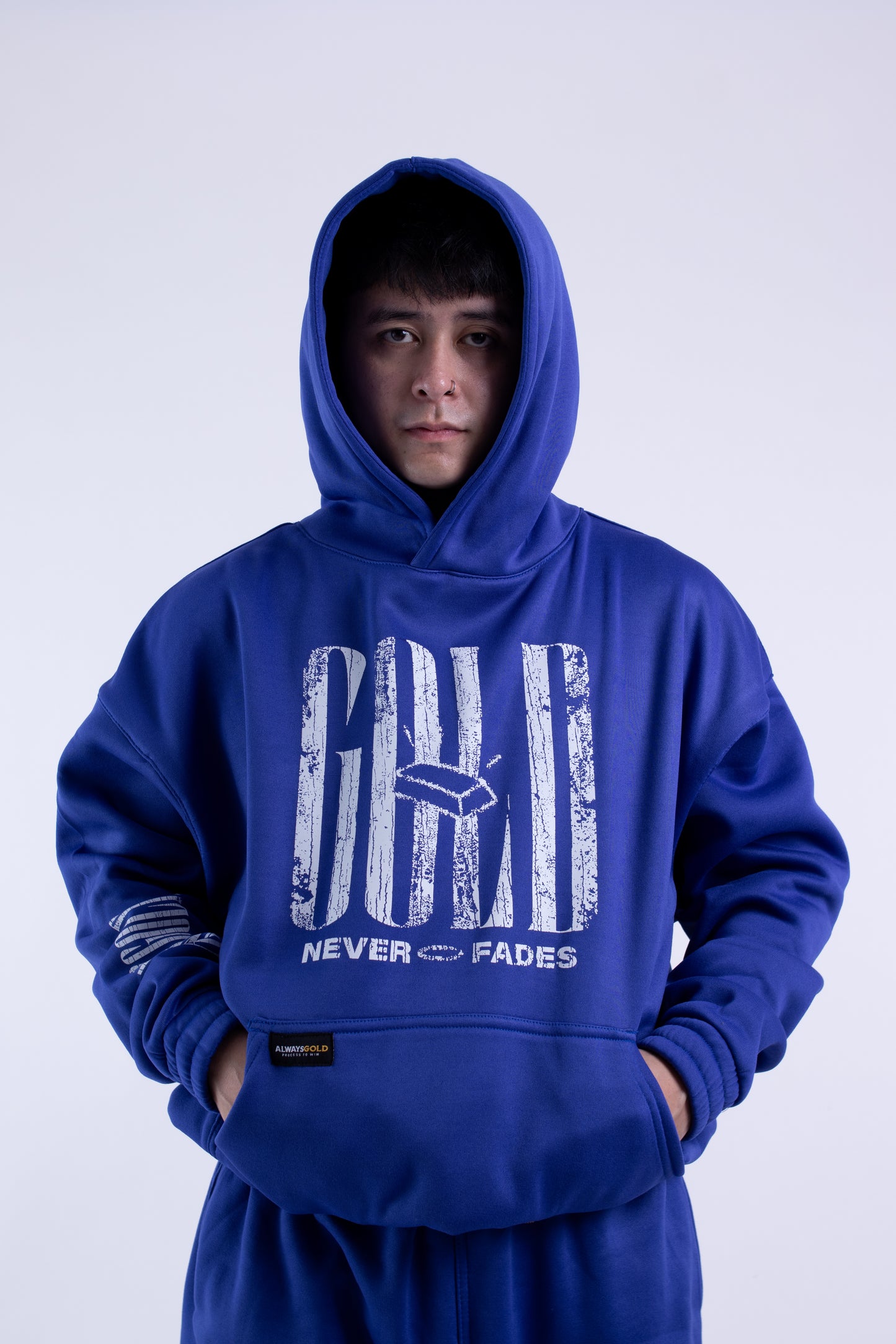 Alwaysgold Never Fades Hoodie on ROYAL BLUE