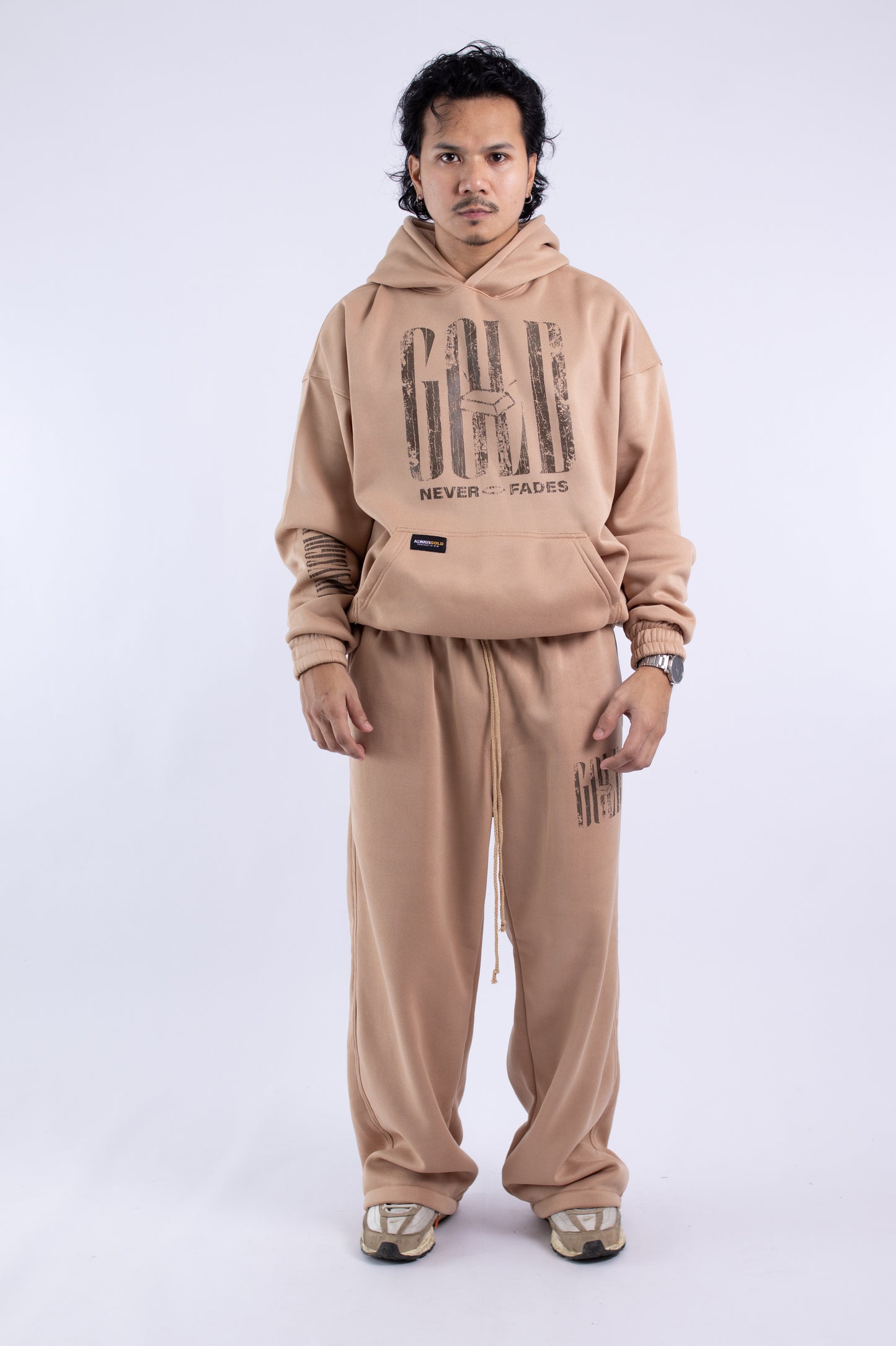 Alwaysgold Never Fades Hoodie on KHAKI