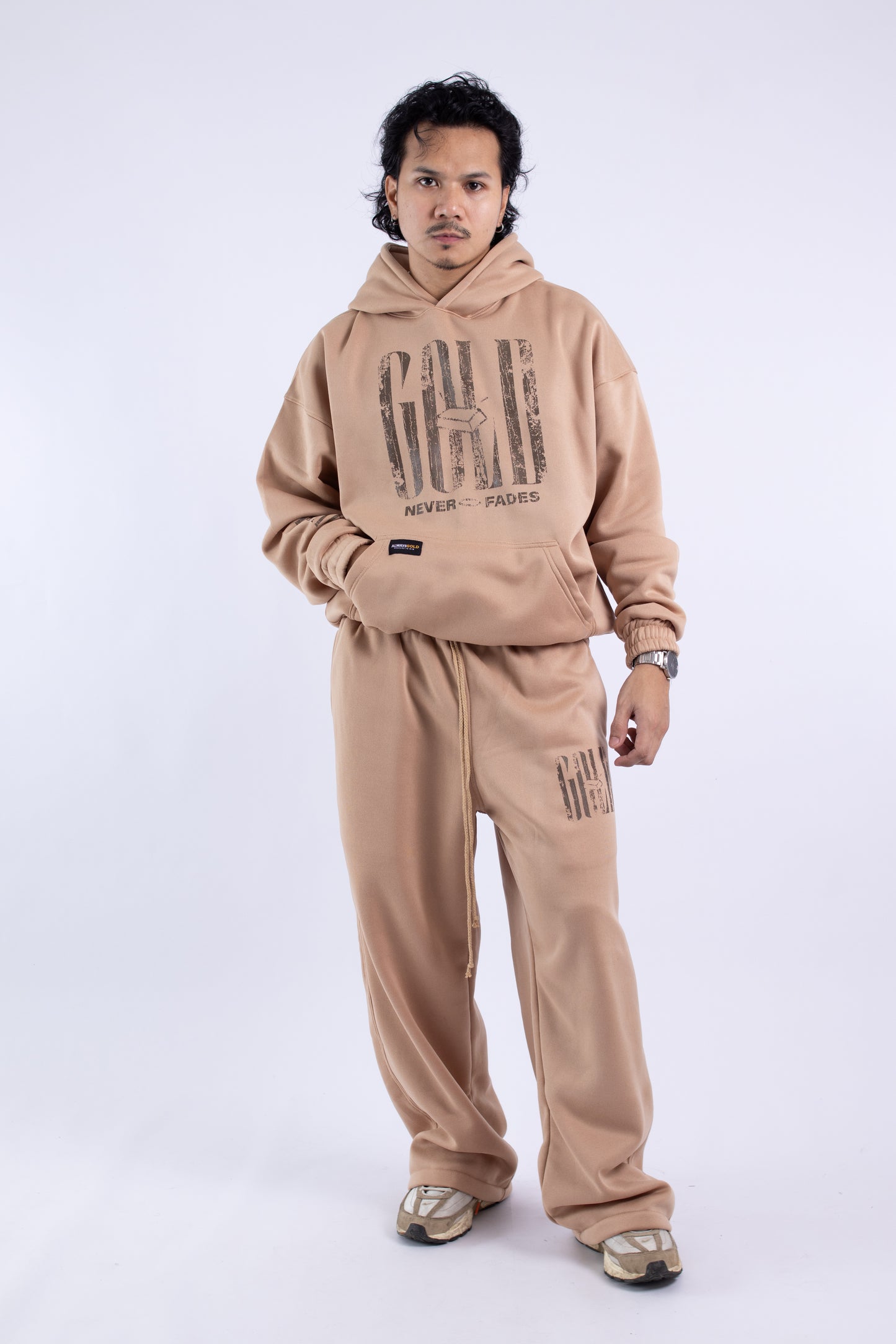 Alwaysgold Never Fades Hoodie on KHAKI