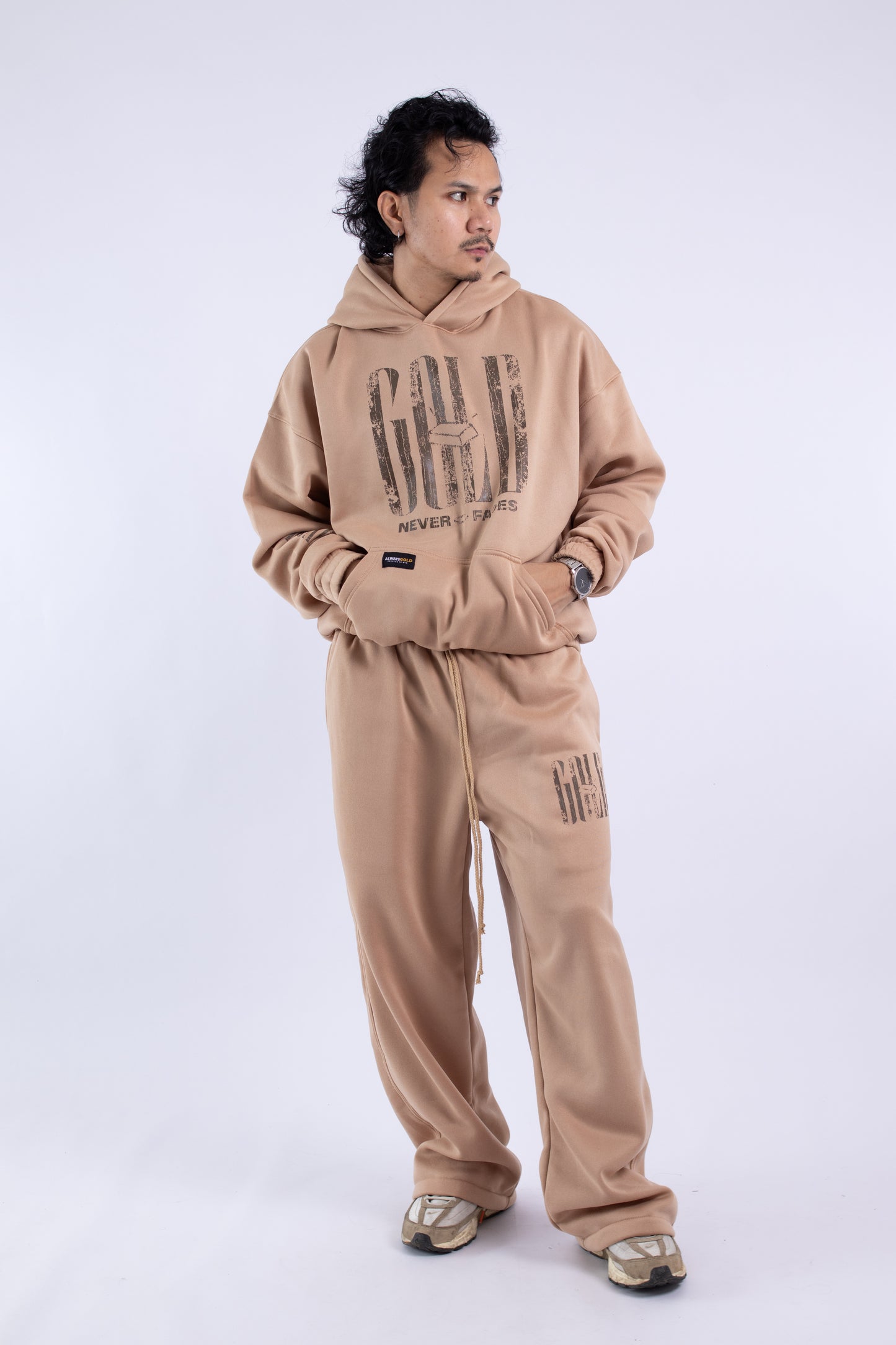 Alwaysgold Never Fades Hoodie on KHAKI
