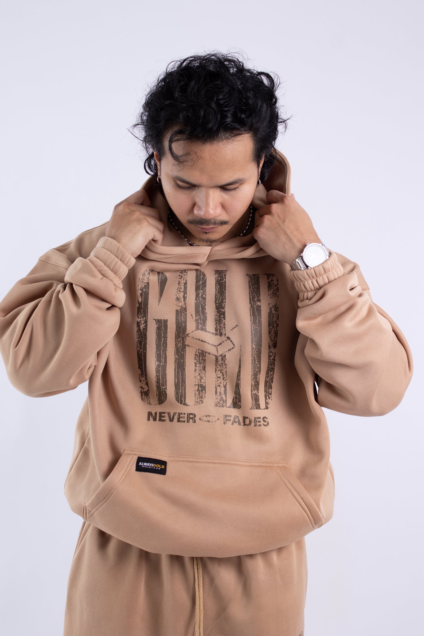 Alwaysgold Never Fades Hoodie on KHAKI