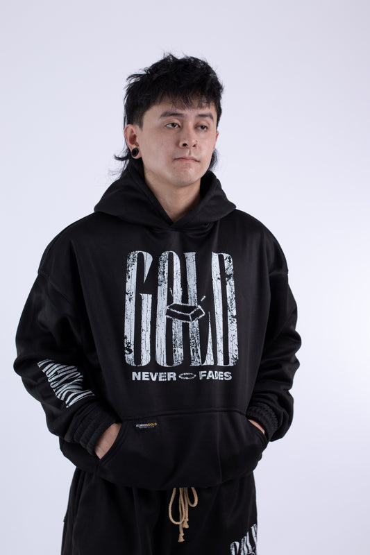 Alwaysgold Never Fades Hoodie on BLACK